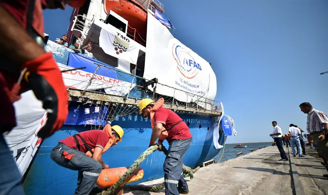 Turkish government ship Lady Leyla in Mersin before being sent to deliver humanitarian aid